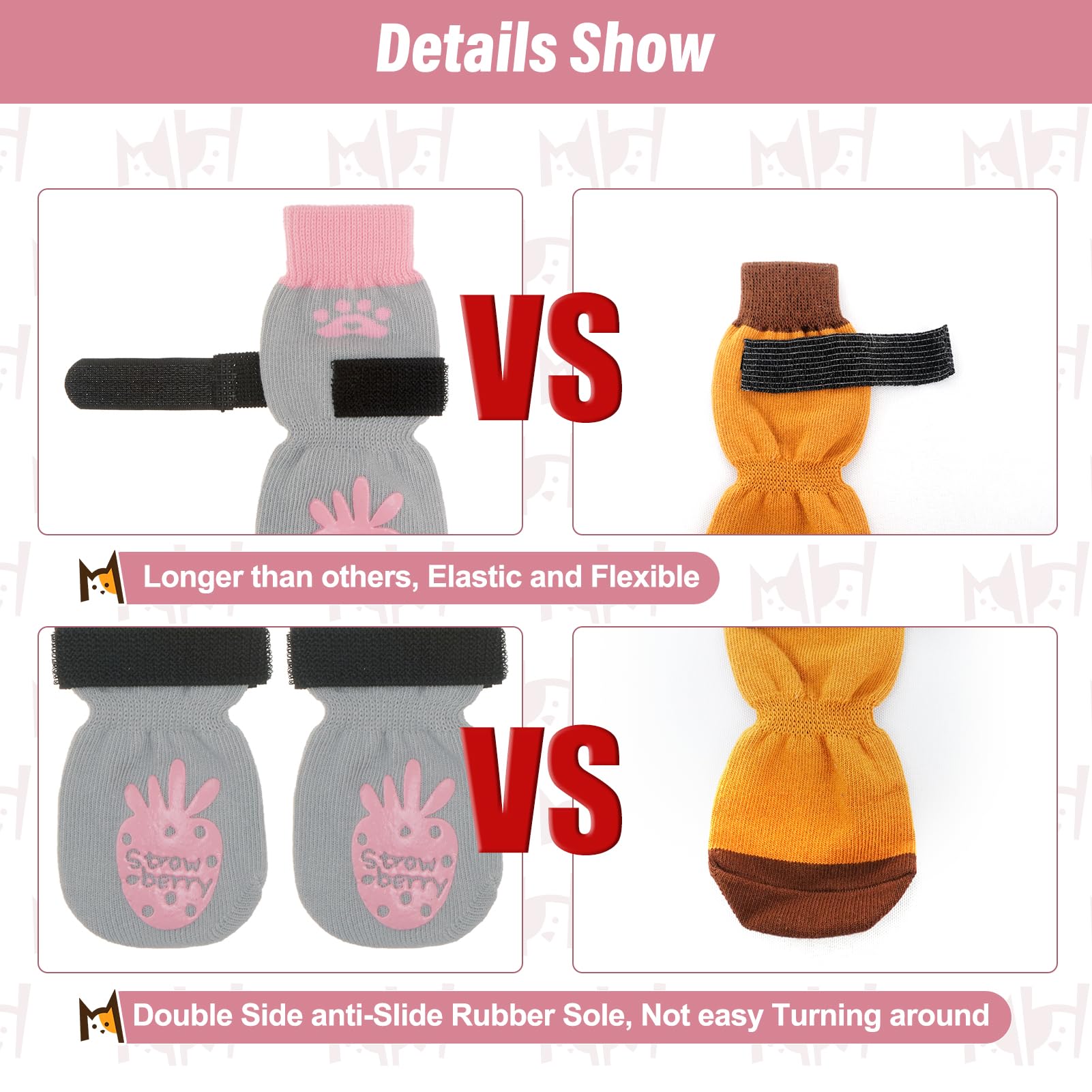 BEAUTYZOO fruit-patterned socks add style while protecting paws and floors.