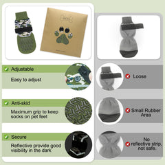 BEAUTYZOO Dog Socks glow in the dark boost night visibility during walks