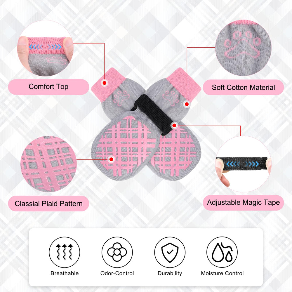 BEAUTYZOO dog socks grip closeup highlights double-sided non-slip grip