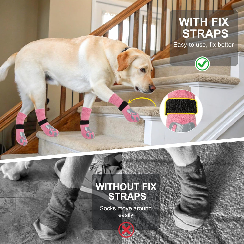 BEAUTYZOO indoor-outdoor socks shield paws and keep floors cleaner.
