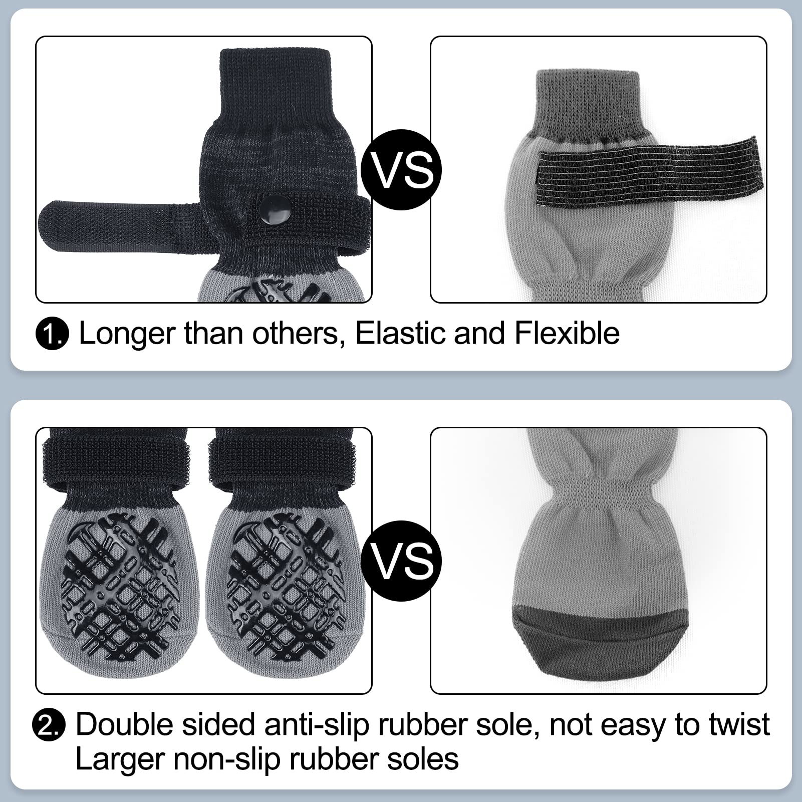 BEAUTYZOO dog socks for indoor and dry outdoor use.