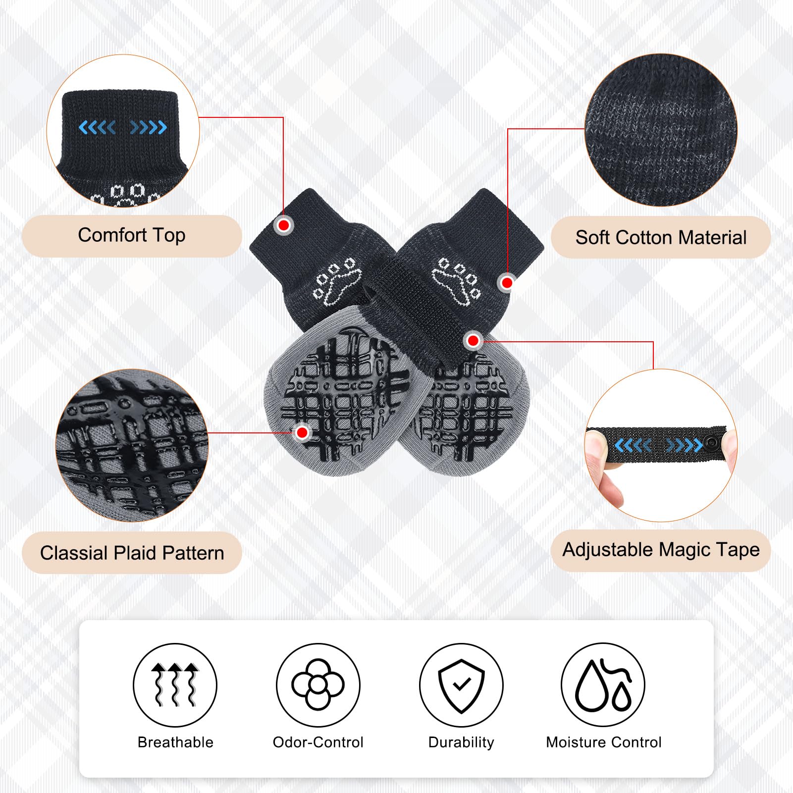 beautyzoo dog socks on slick floor demonstrates traction and grip for safer indoors