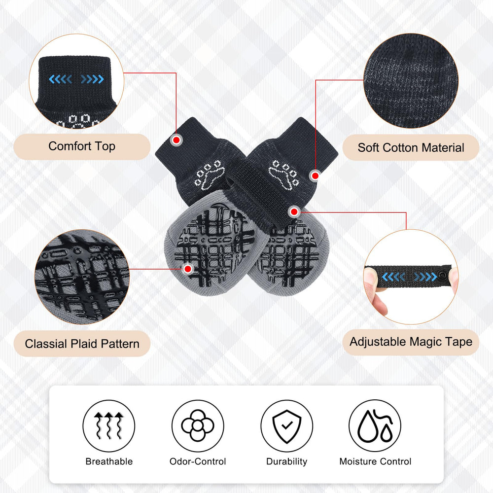 beautyzoo dog socks on slick floor demonstrates traction and grip for safer indoors