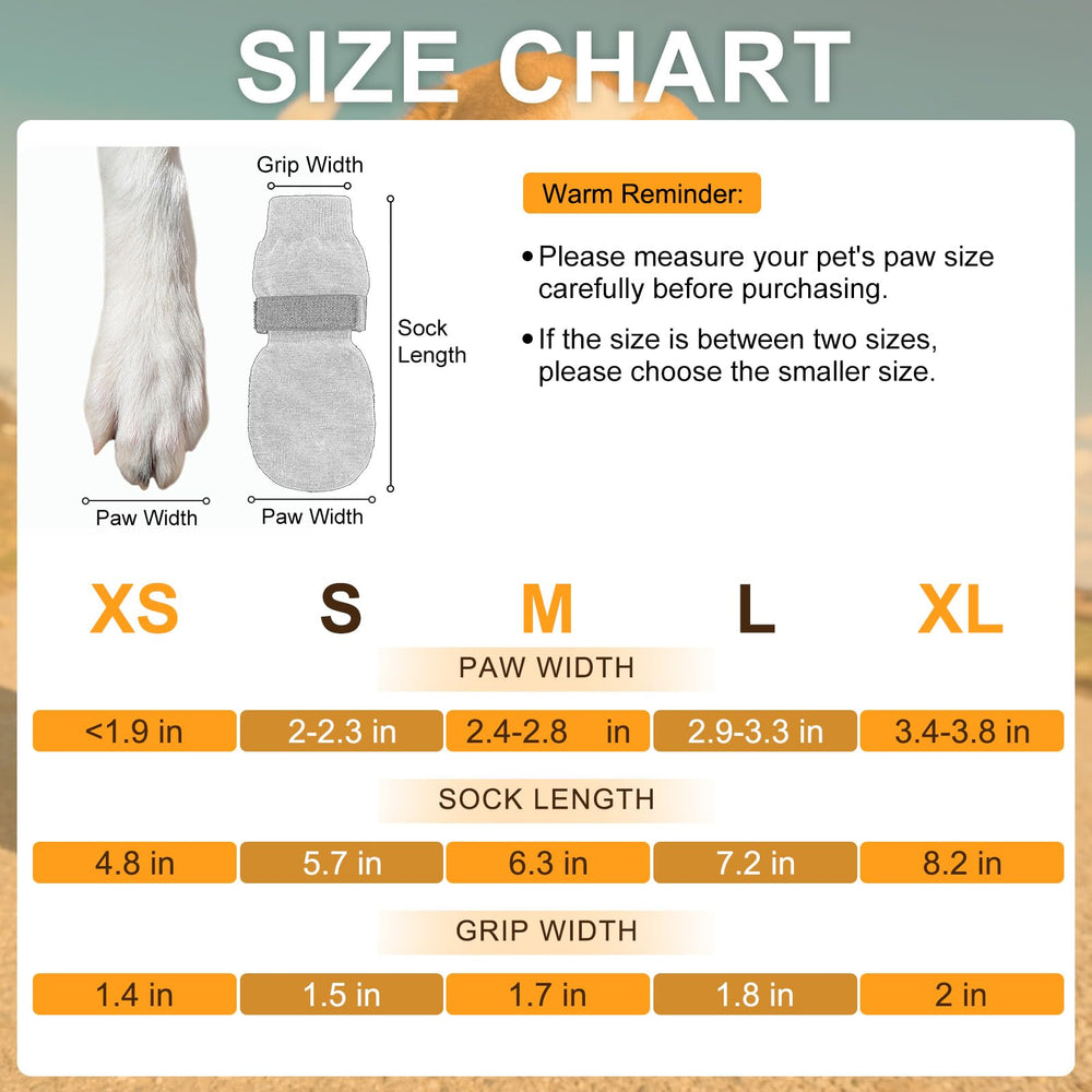 BEAUTYZOO dog socks on wood floors offer traction that helps seniors stroll safely.