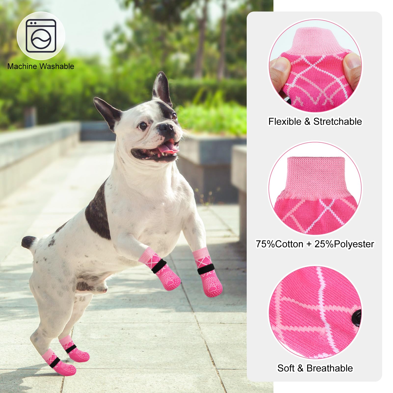 BEAUTYZOO dog socks pack of 3 colors for variety.