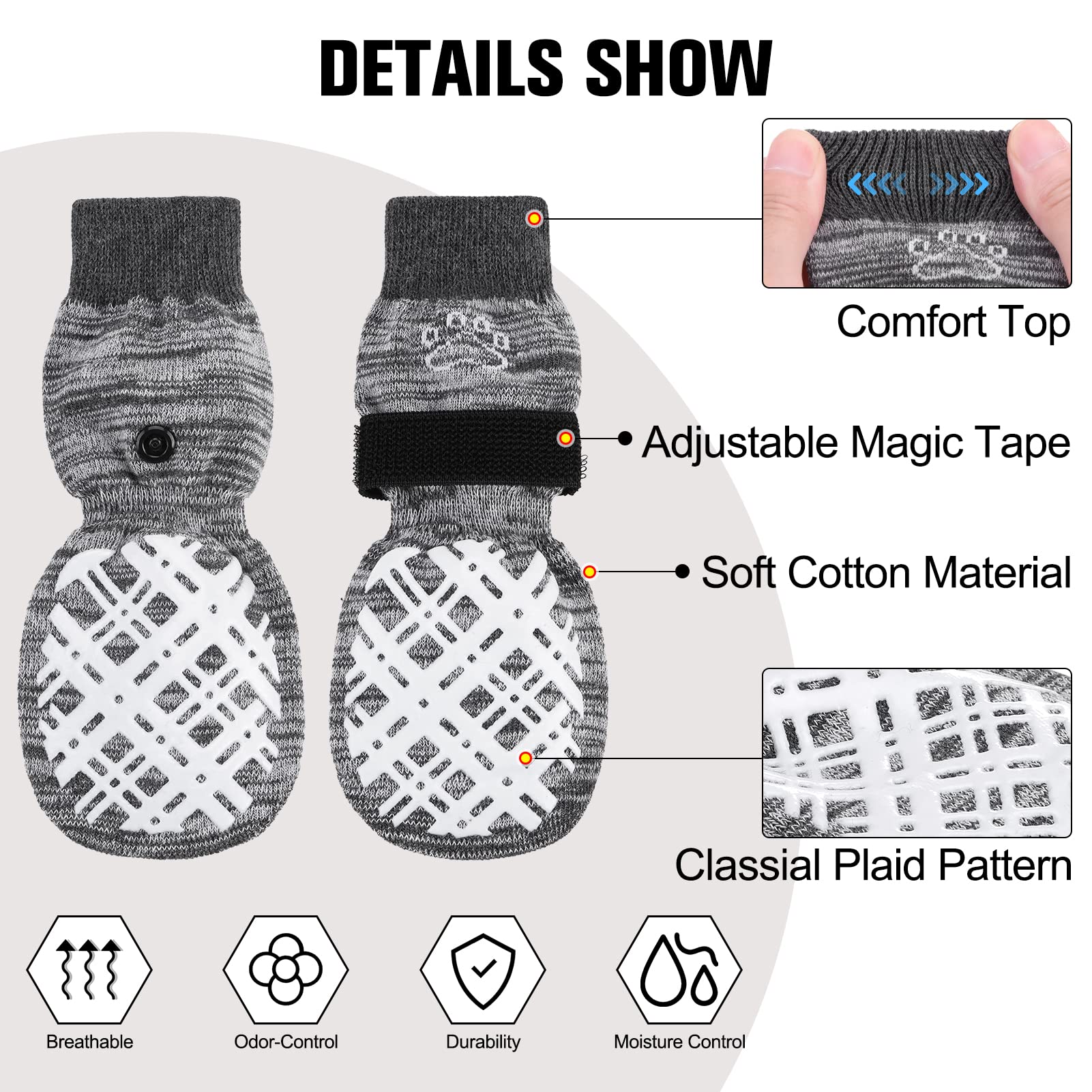 BEAUTYZOO paw-protector socks guard paws on slick floors and rough surfaces.
