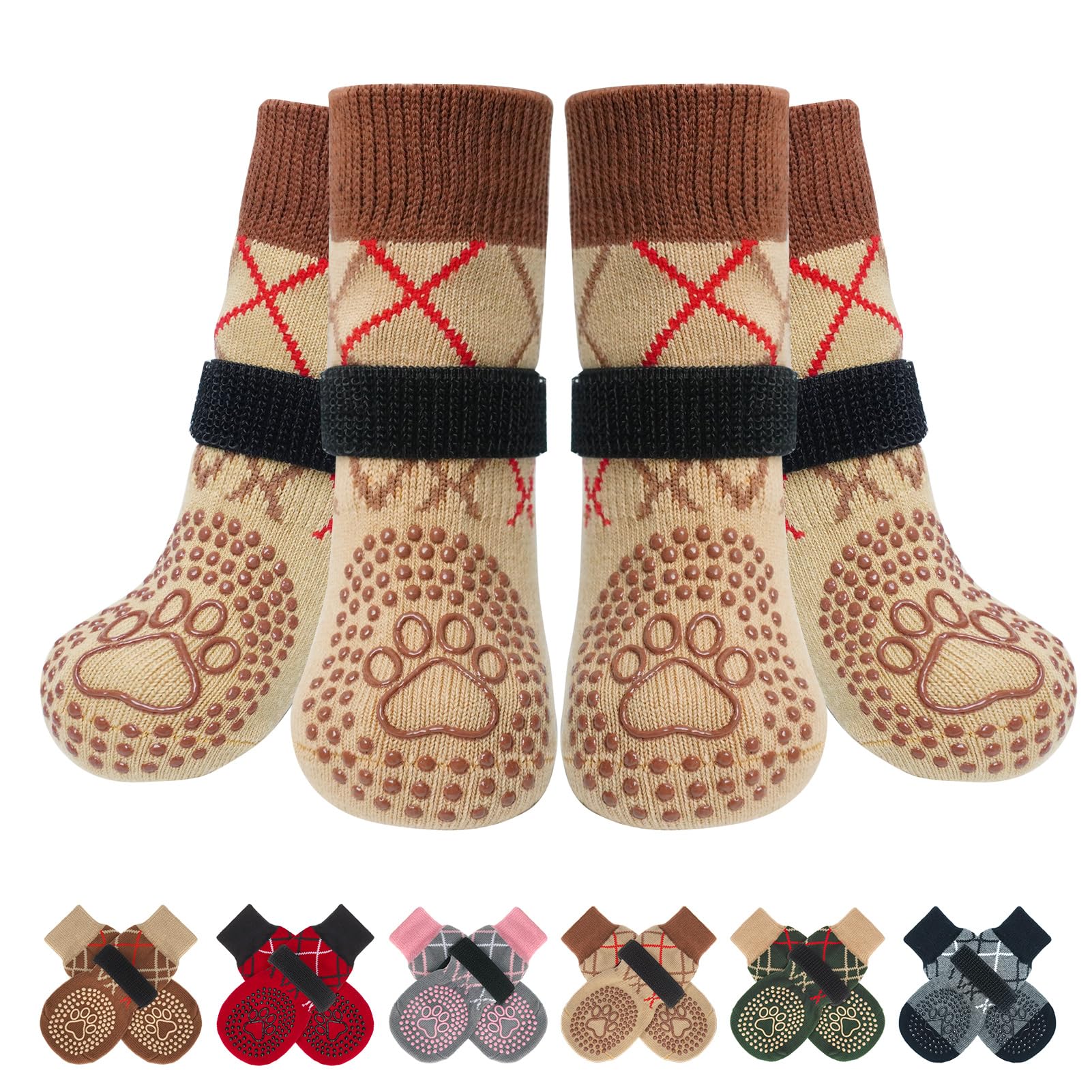 Beautyzoo dog socks with paw-width focus help choose the right size.