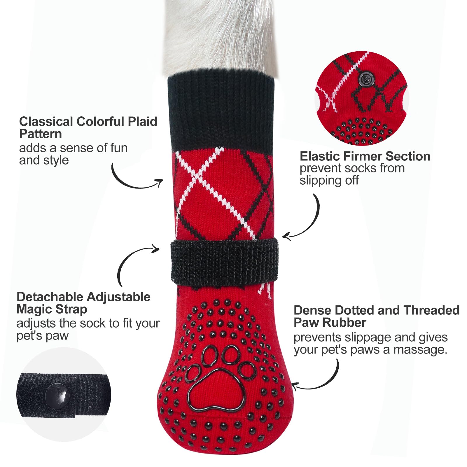 BEAUTYZOO red L socks closeup shows color and large size option