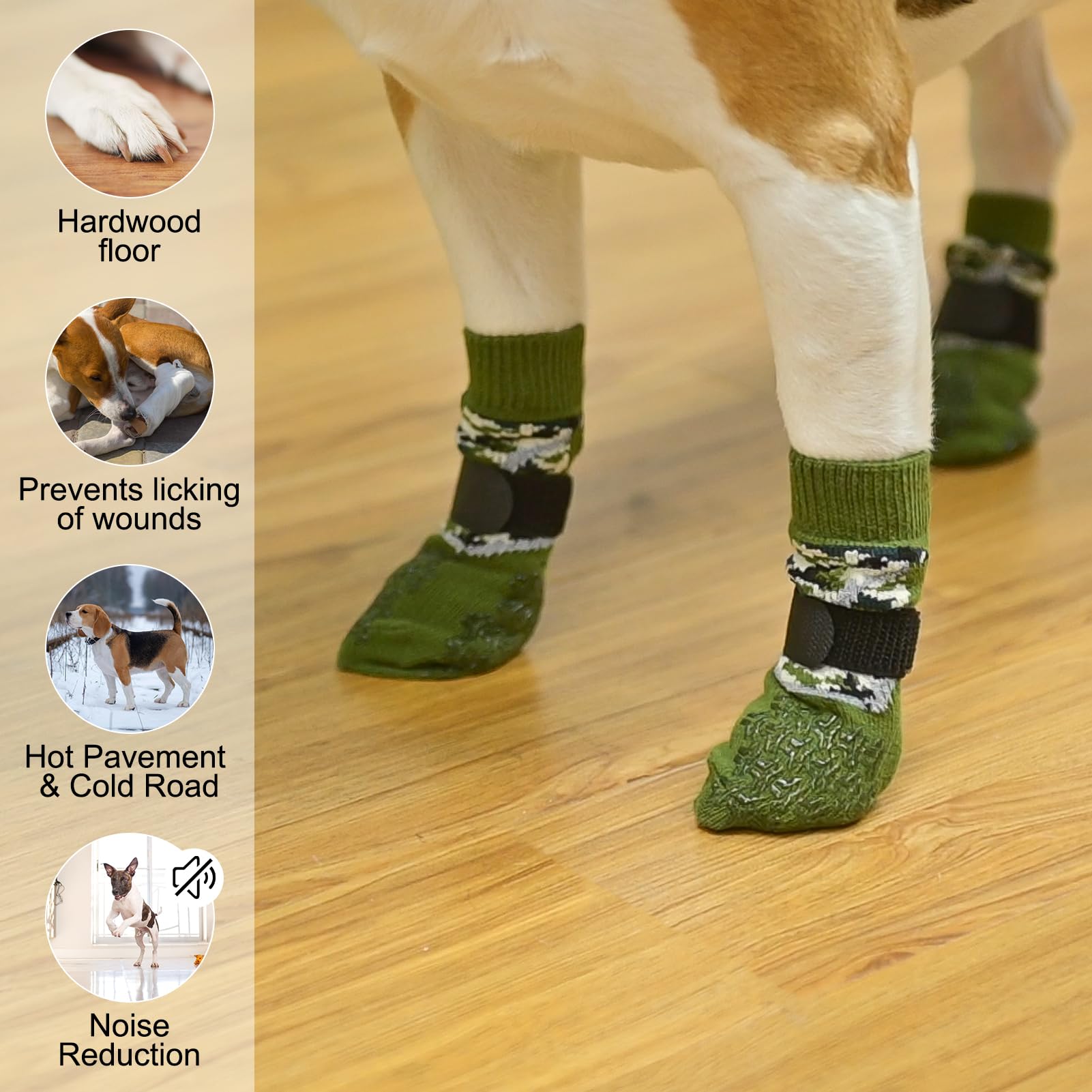 BEAUTYZOO Dog Socks secure fit stretch ensures comfortable paw movement
