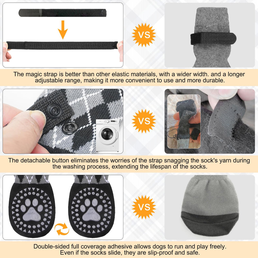 BEAUTYZOO dog socks size chart display helps choose the right fit.