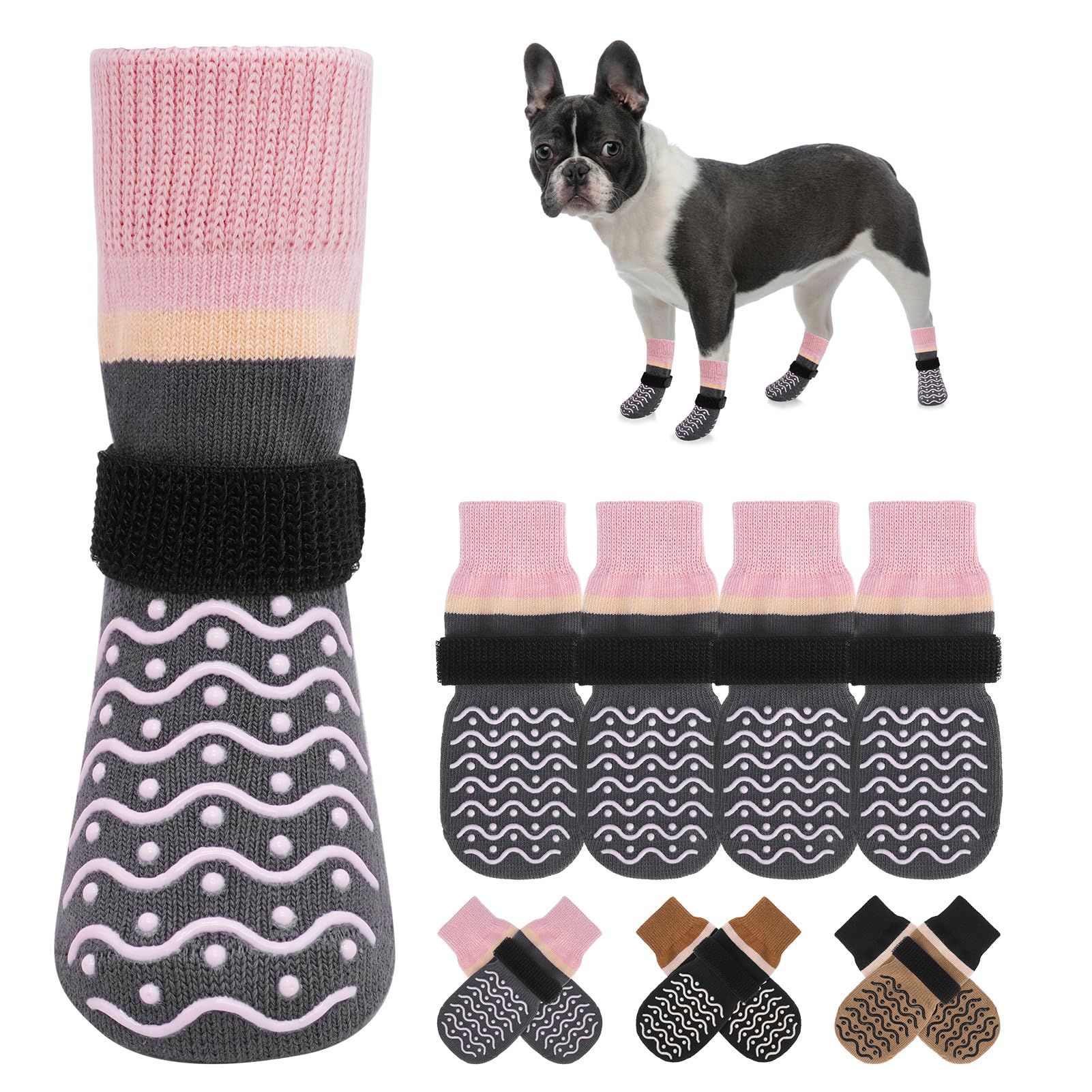 BEAUTYZOO calcetines para perro con agarre superior para suelos lisos, mejor estabilidad.