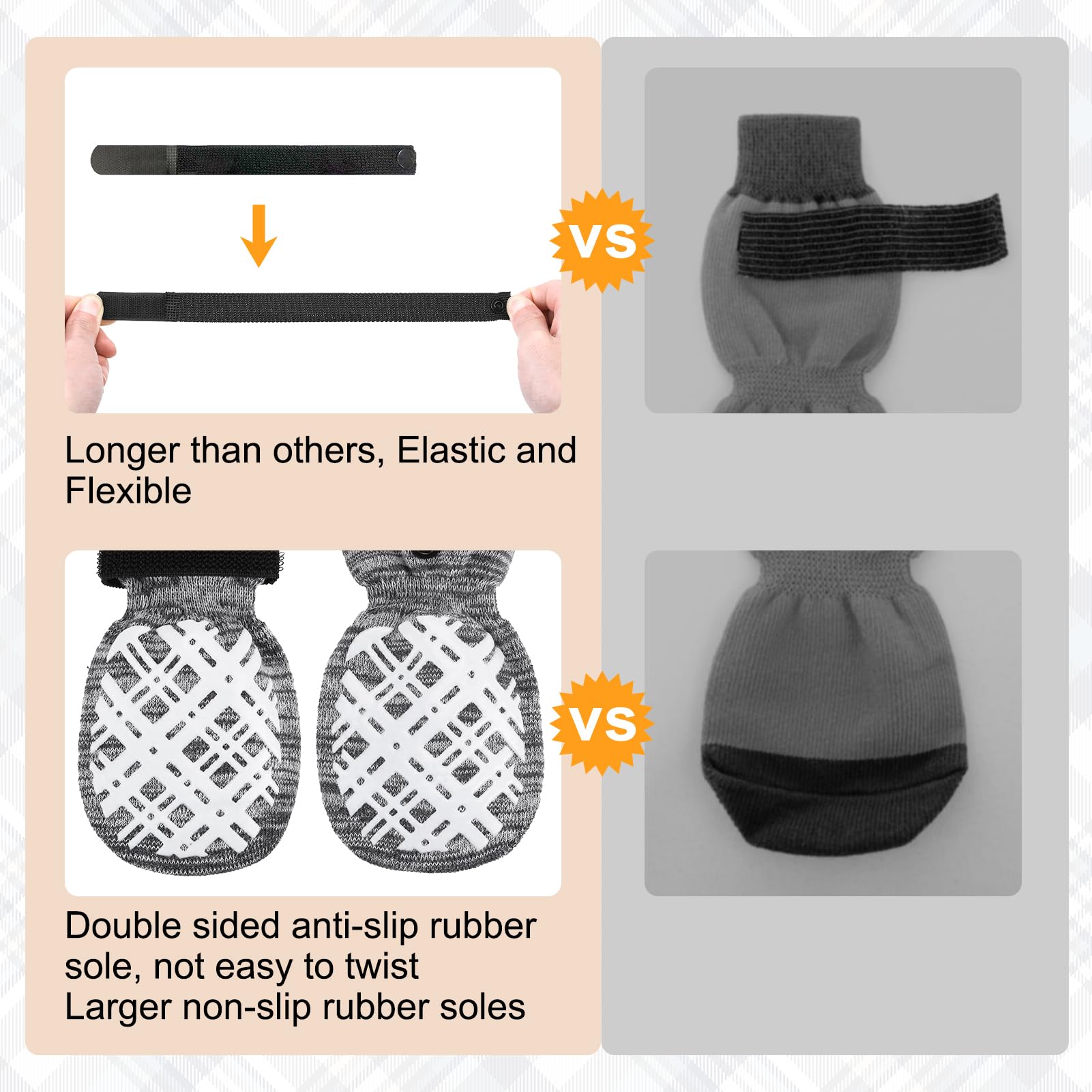BEAUTYZOO traction socks provide all-around grip even if fabric twists during movement.