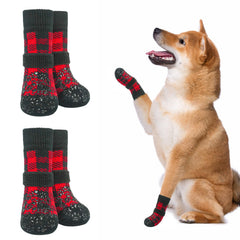 BEAUTYZOO dog socks traction grip on paws boosts non-slip control during indoor activities.