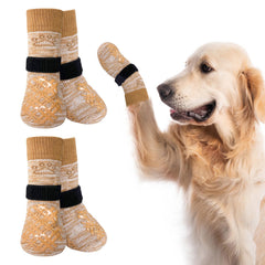 BEAUTYZOO Dog Socks with double-sided grip for improved traction on slick indoor floors.