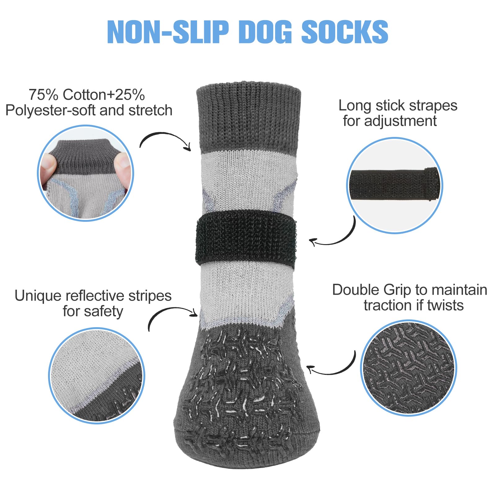 BEAUTYZOO warm-knit dog socks keep paws cozy outdoors