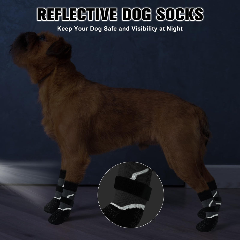 BEAUTYZOO warm knit dog socks illustrating thick warmth for chilly days.