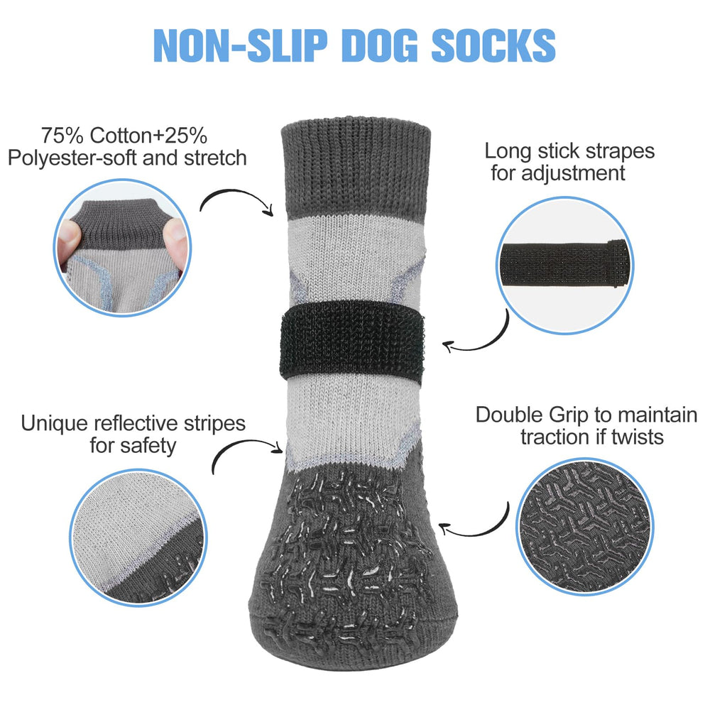 BEAUTYZOO warm-knit dog socks keep paws cozy outdoors