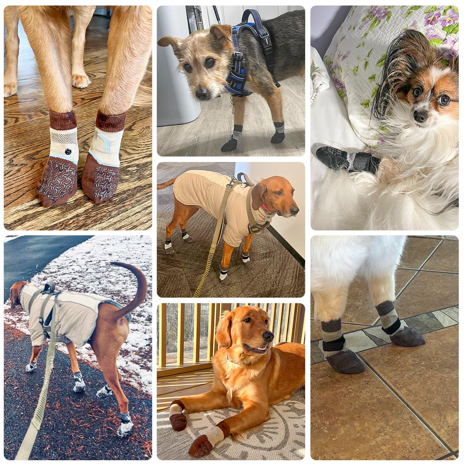 BEAUTYZOO Dog Socks warm knit keeps paws cozy in hot or cold weather