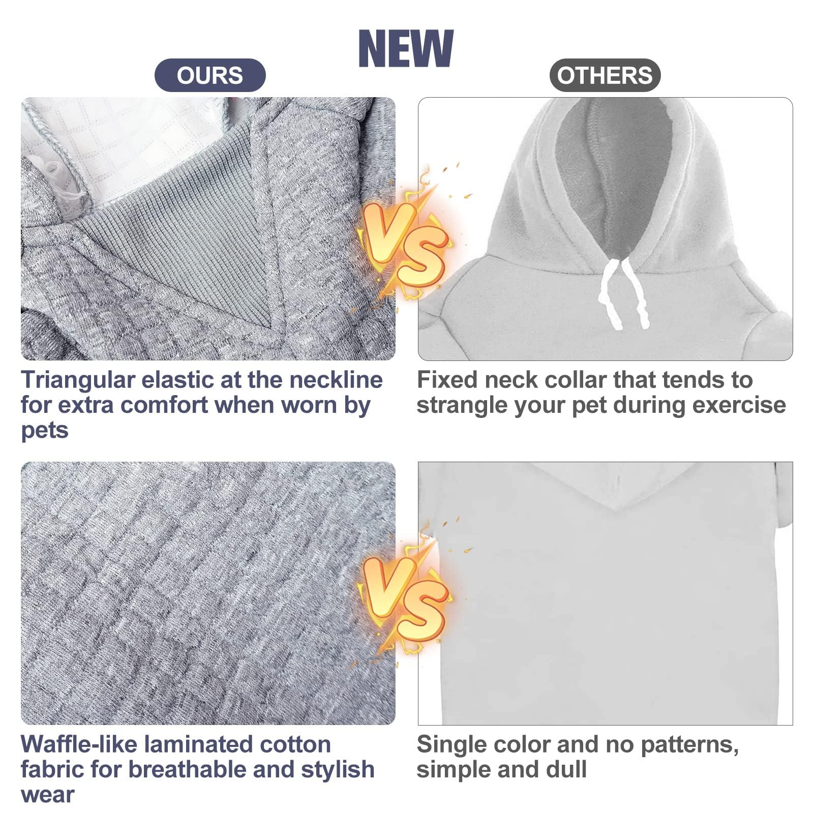 BEAUTYZOO XXXL 3-piece-hood dog sweater with adjustable hood for secure fit.