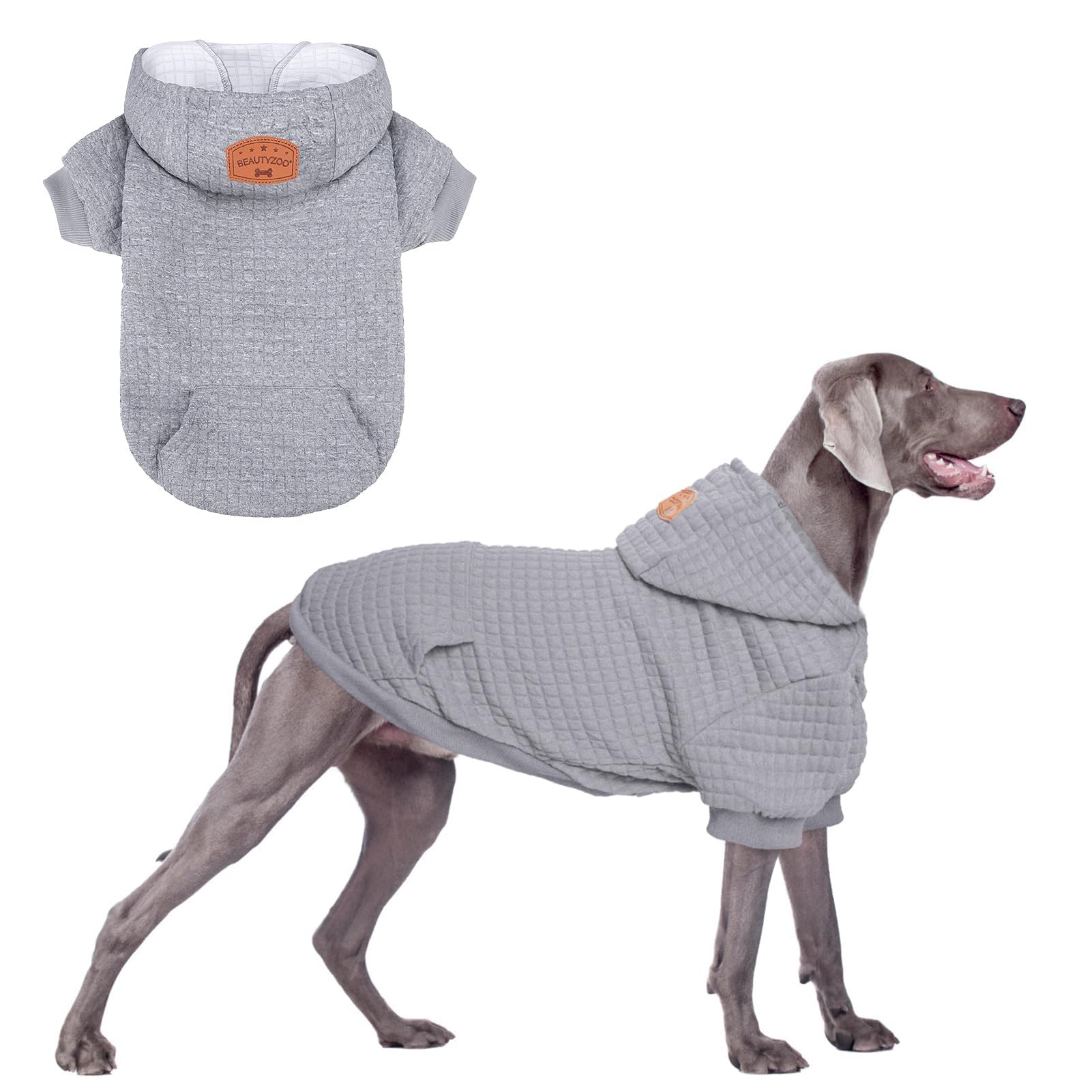 BEAUTYZOO XXXL pocket-detail dog sweater with convenient pocket for treats on walks.