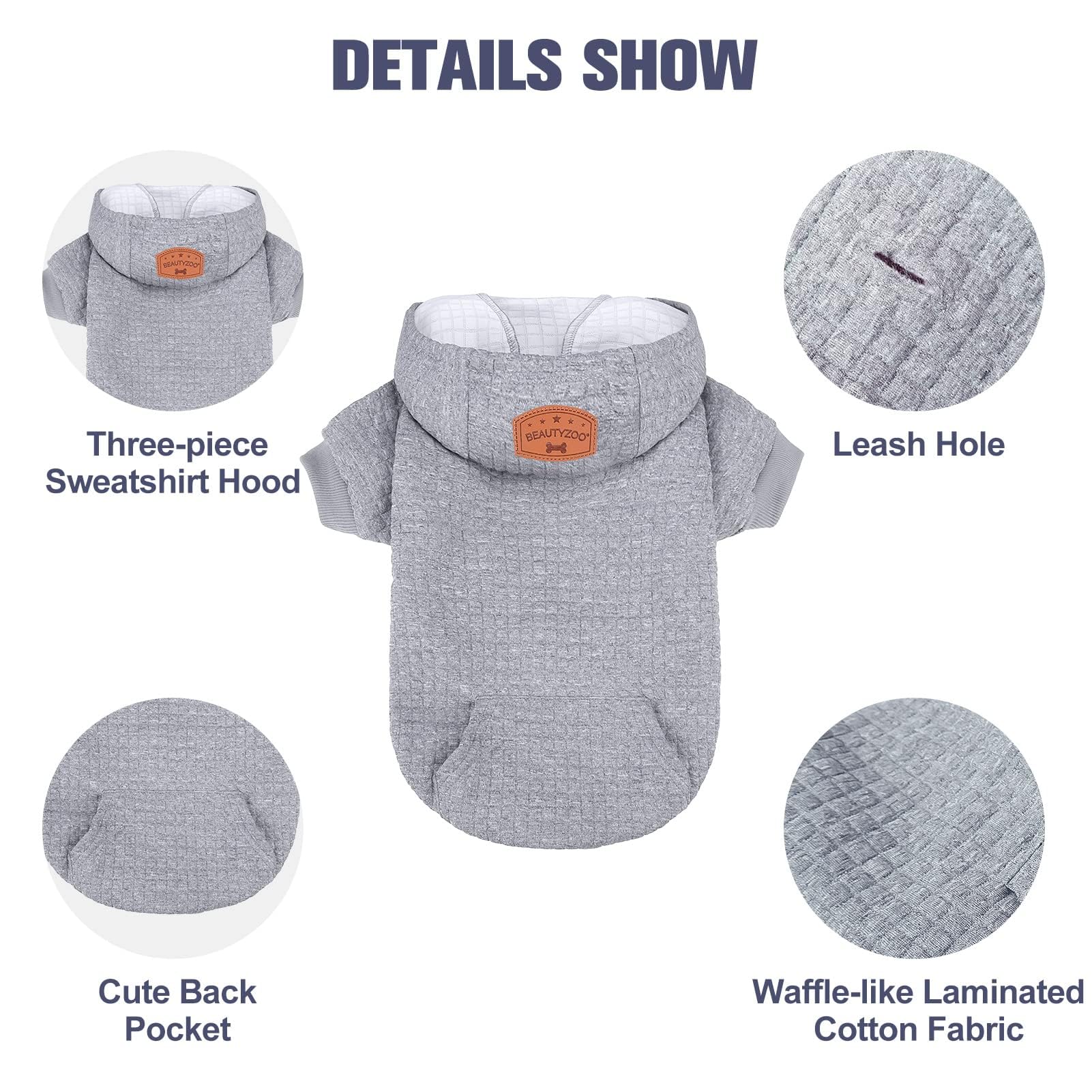 BEAUTYZOO XXXL pocket-snack dog sweater featuring a small pocket for snacks or toys.