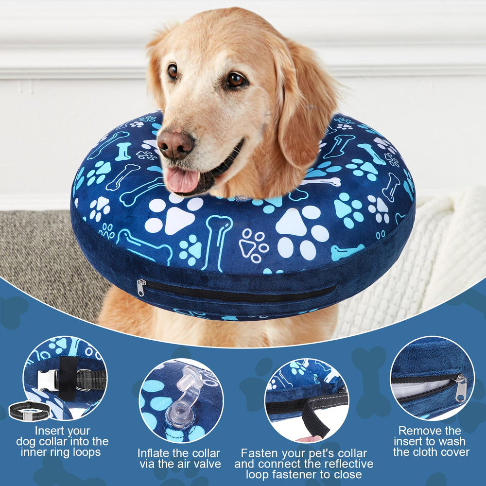 BEAUTYZOO dog wearing collar during meals and play with neck access