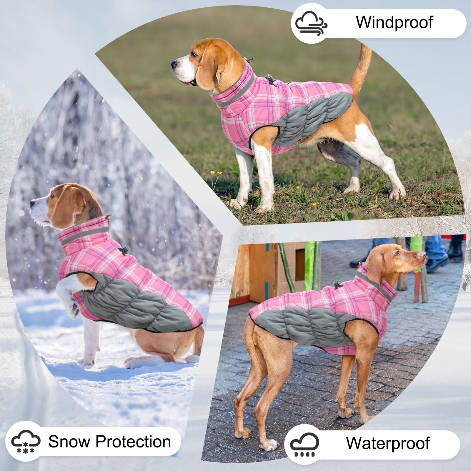 BEAUTYZOO dog-winter-coat-fleece-lined interior provides cozy warmth.
