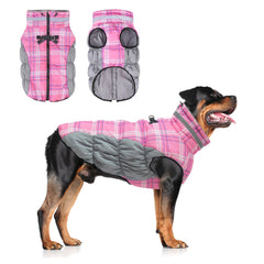 BEAUTYZOO dog-winter-coat-front-view built-in-harness for easier control during walks.