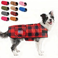 BEAUTYZOO dog winter coat front view showcases warm, windproof protection for large breeds