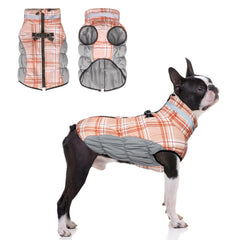 BEAUTYZOO dog winter coat with harness back D-ring for easy leash attachment during walks.