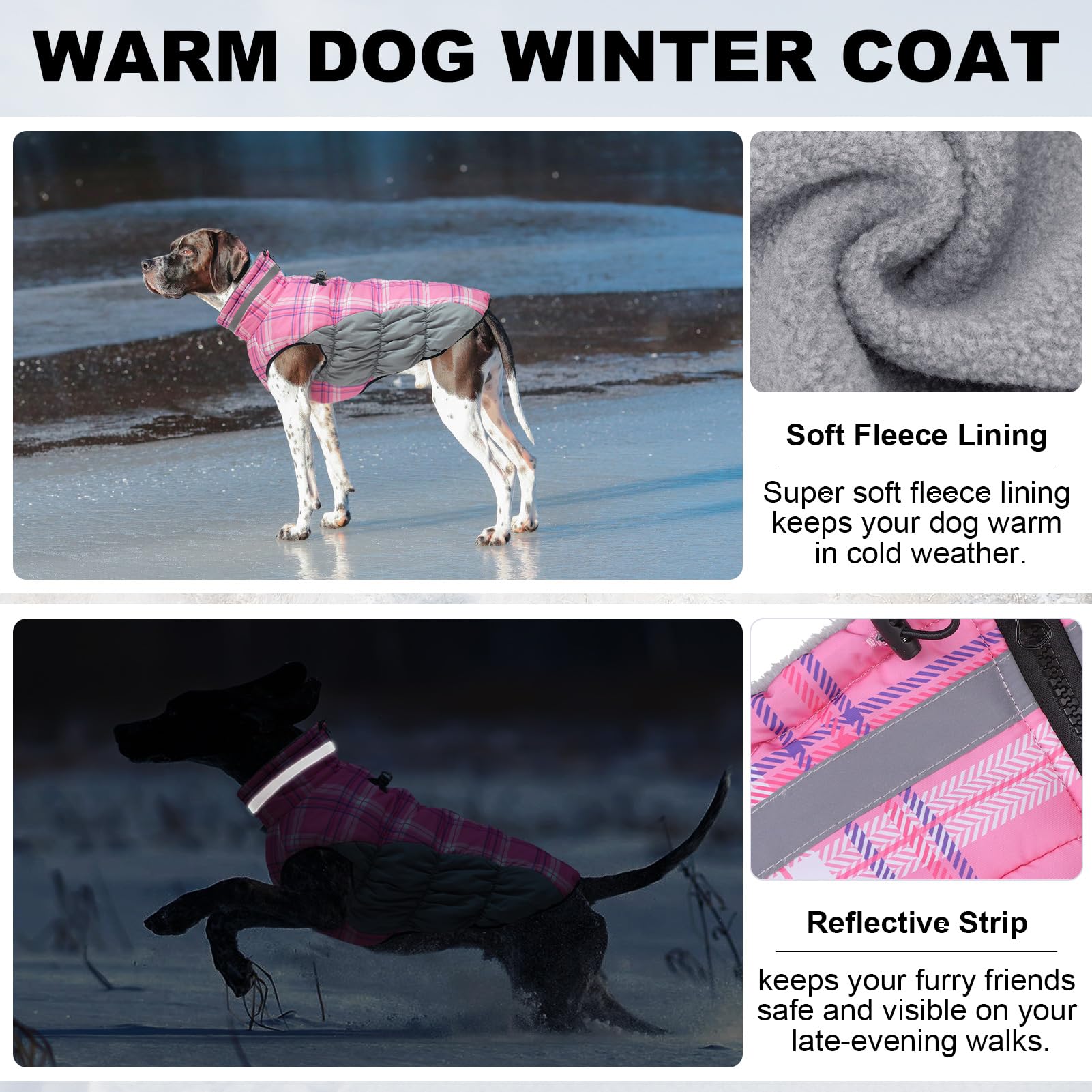 BEAUTYZOO dog-winter-coat-waterproof-fabric outer layer resists rain.