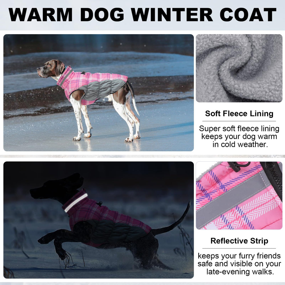 BEAUTYZOO dog-winter-coat-waterproof-fabric outer layer resists rain.