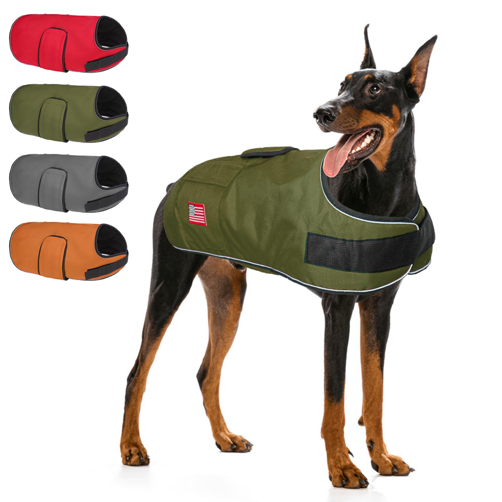 Beautyzoo XXL dog winter coat back length for full warmth coverage.