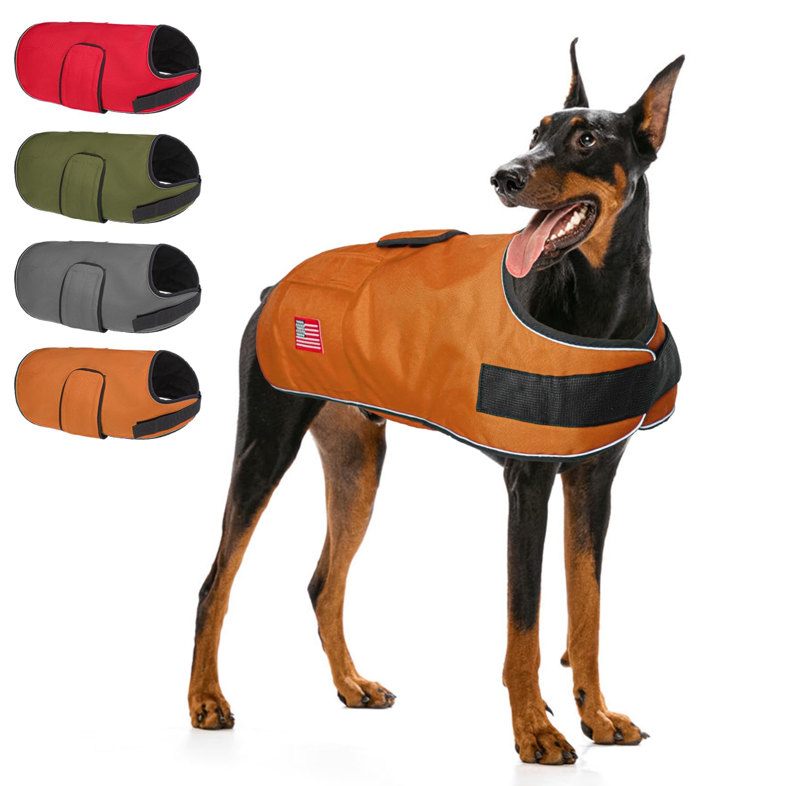 BEAUTYZOO dog winter coat XXL back view showing warmth and visibility