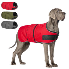 BEAUTYZOO dog winter coat XXL front view for outdoor warmth and easy-on fit.