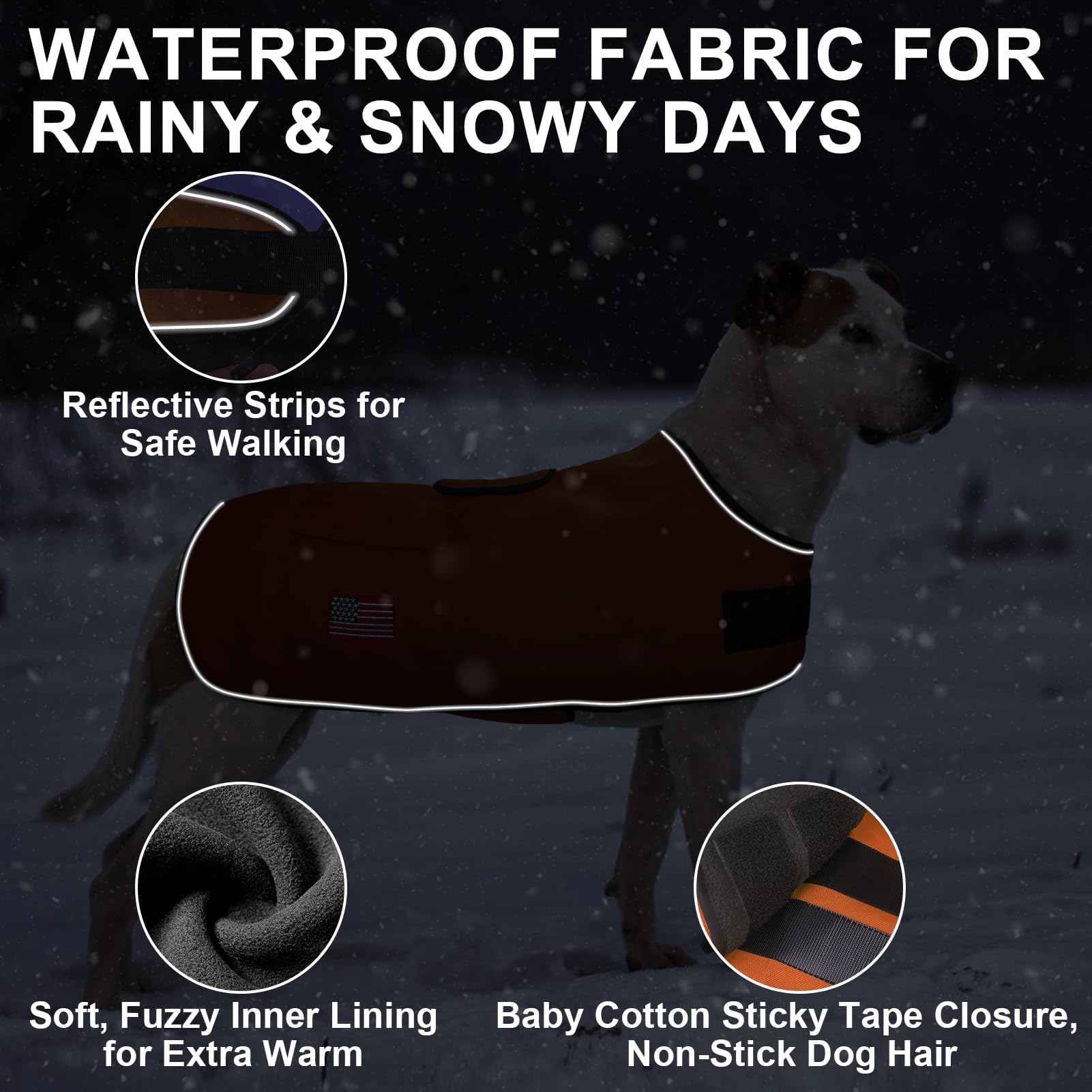 BEAUTYZOO dog winter coat XXL neck view shows easy on off design