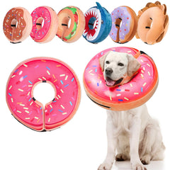 BEAUTYZOO strawberry pink donut collar on dog offers gentle support and easy movement.