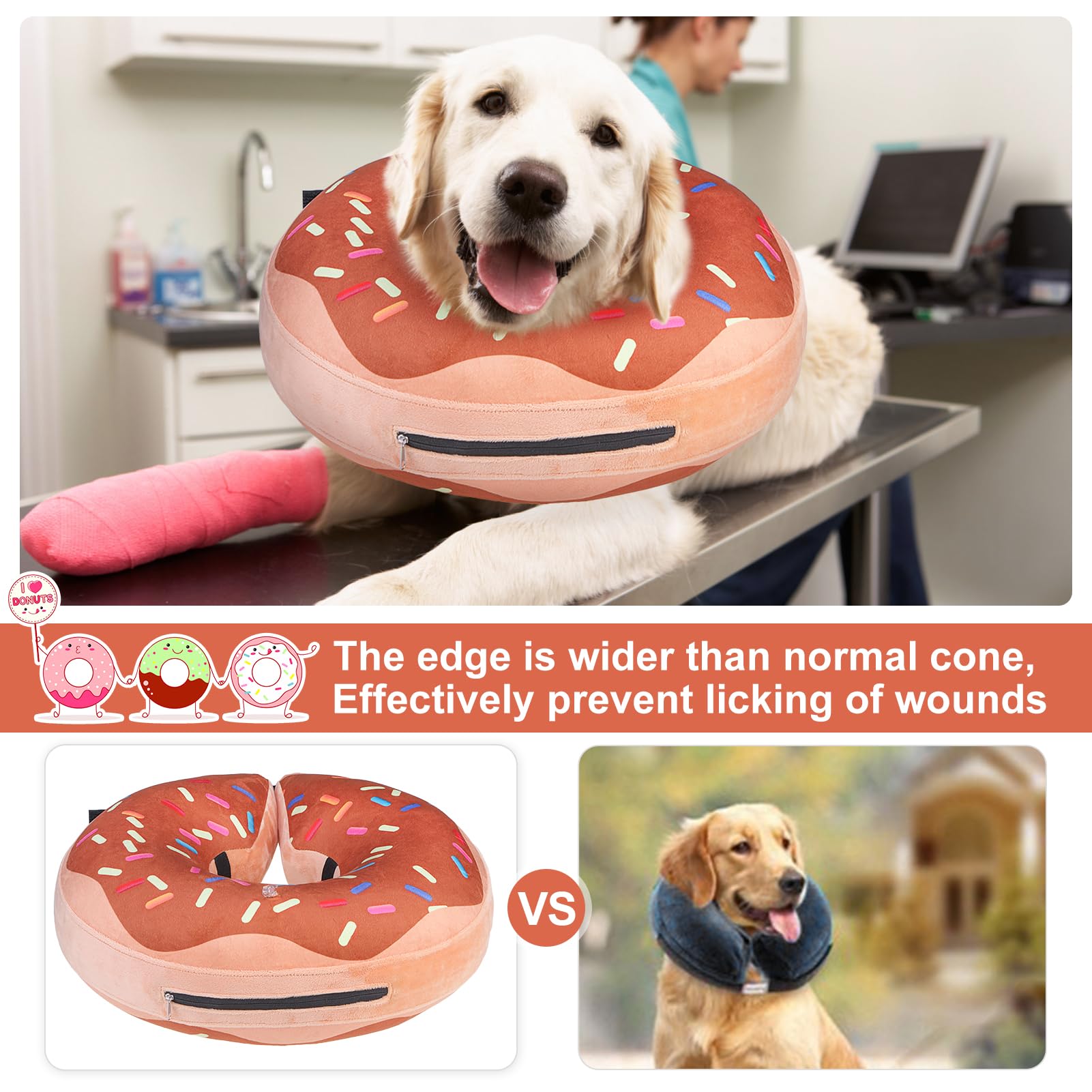 BEAUTYZOO donut cone outer view demonstrates full neck support without hindering vision