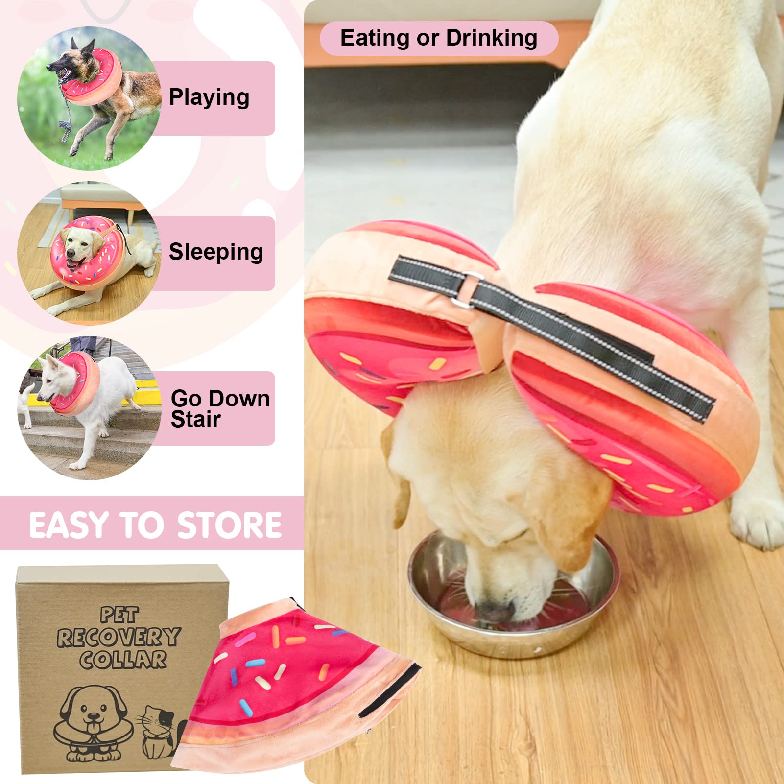 BEAUTYZOO donut collar with removable liner for quick cleaning and storage.