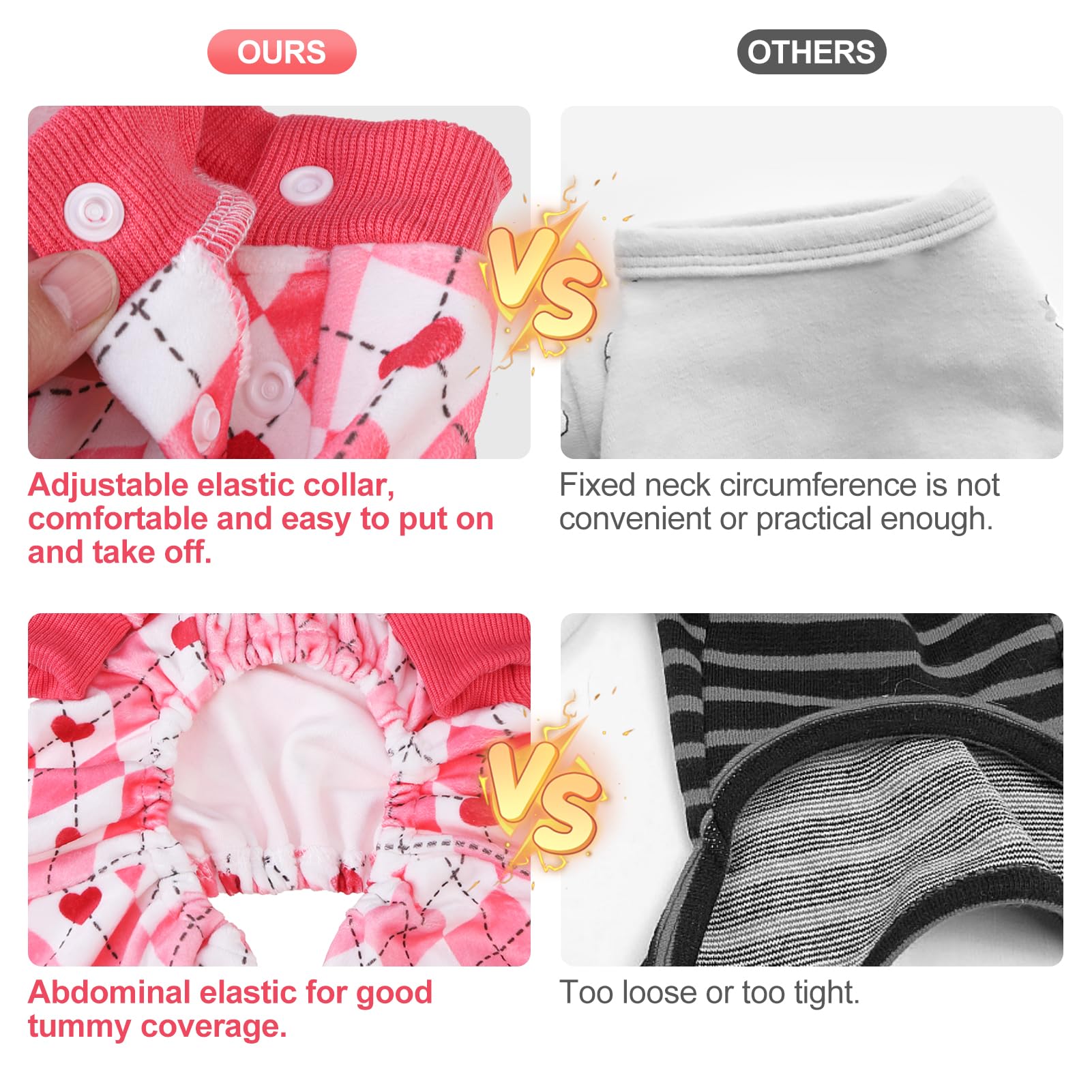 BeautyZOO elastic collar and hidden buttons for quick on-off convenience