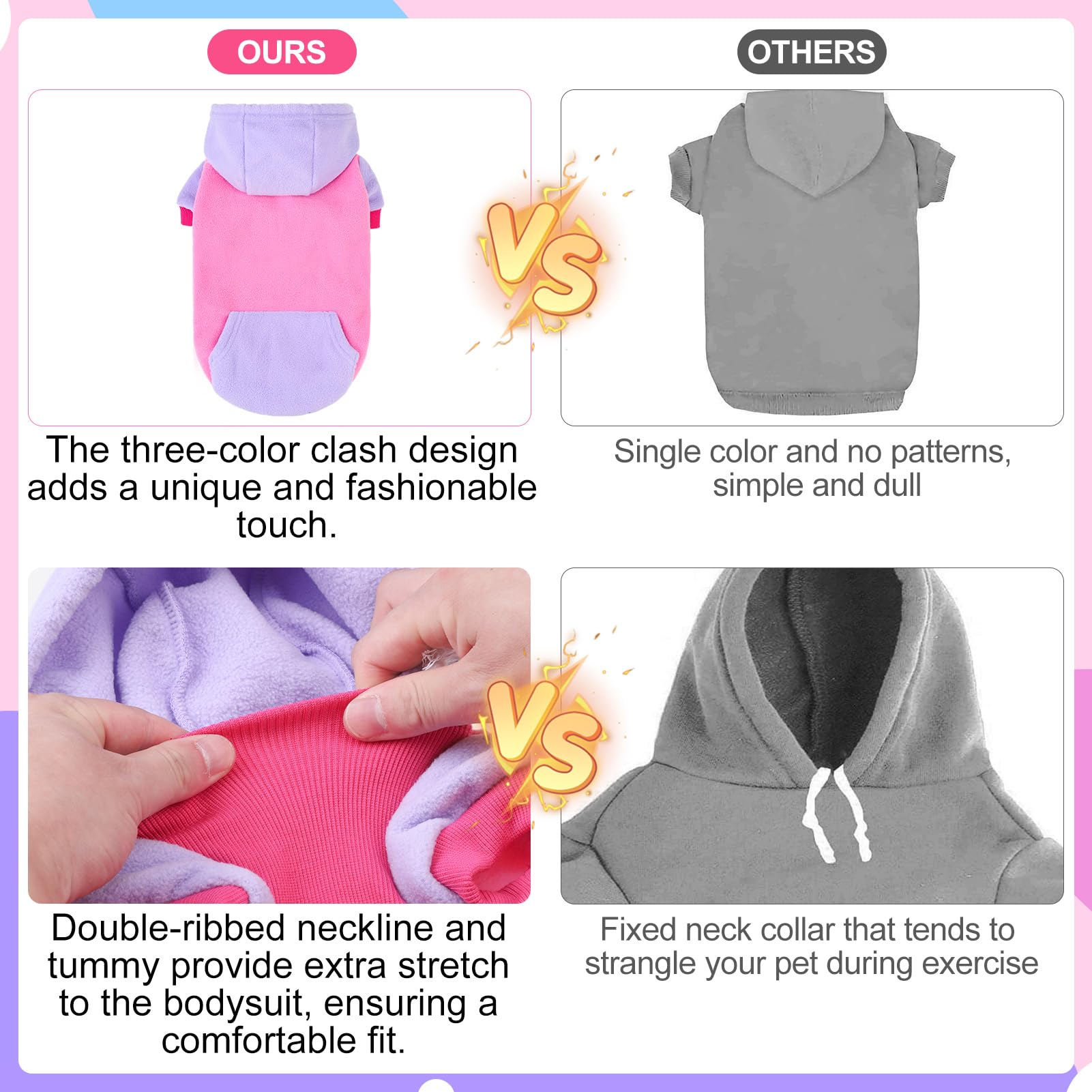 BEAUTYZOO fleece dog hoodie belly-cut design ensures easy potty breaks