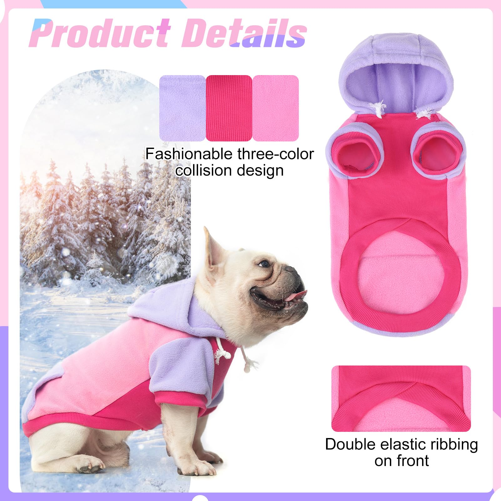 BEAUTYZOO fleece dog hoodie leash hole demonstrates harness-friendly design for daily walks