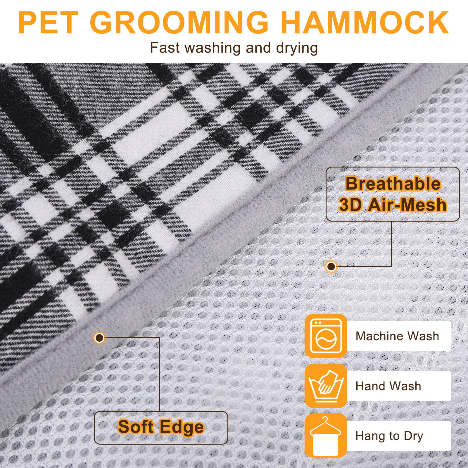 BEAUTYZOO Grooming Sling 3D Air Mesh keeps pets cooler and comfortable during grooming