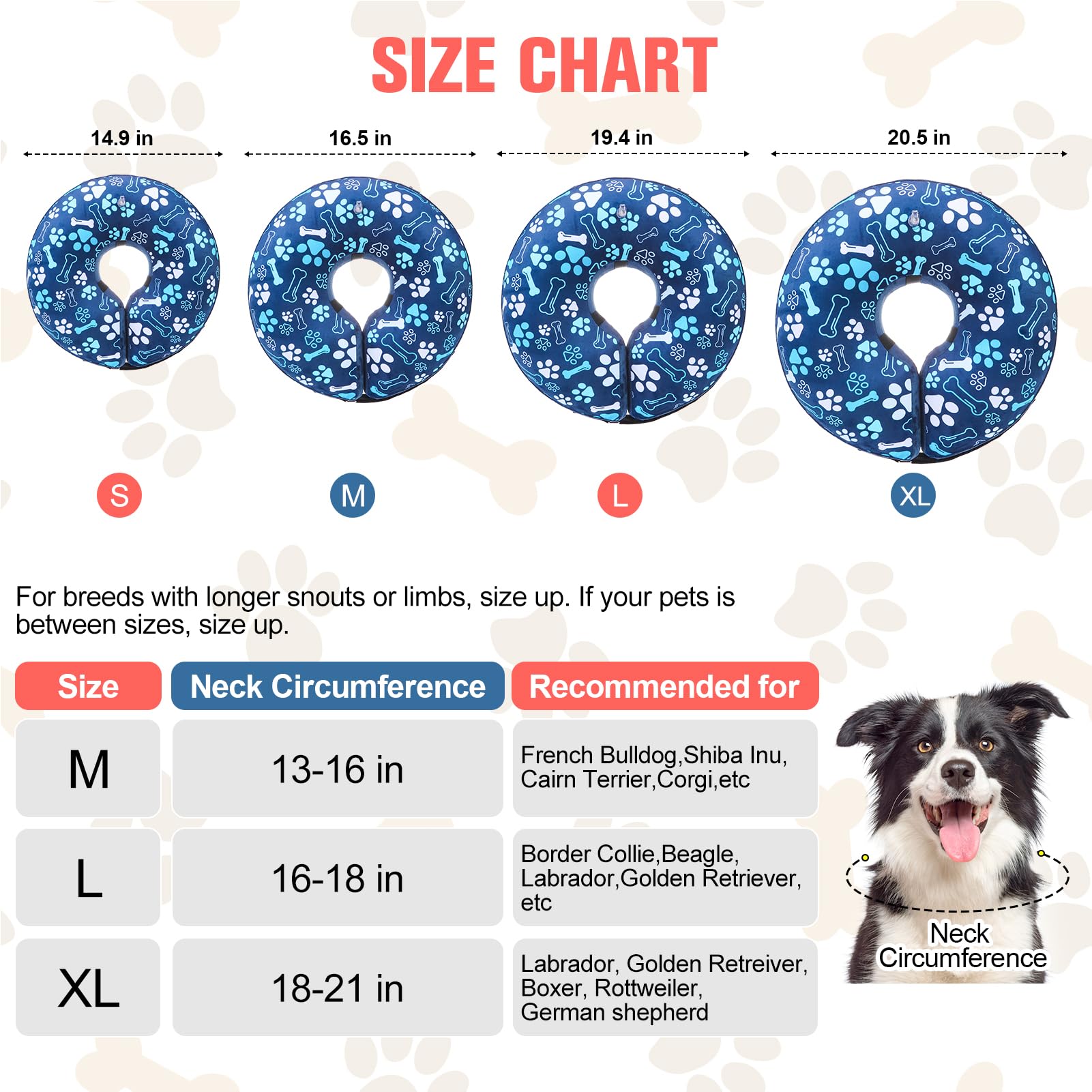 BEAUTYZOO navy blue donut collar side view comfortable movement and feeding