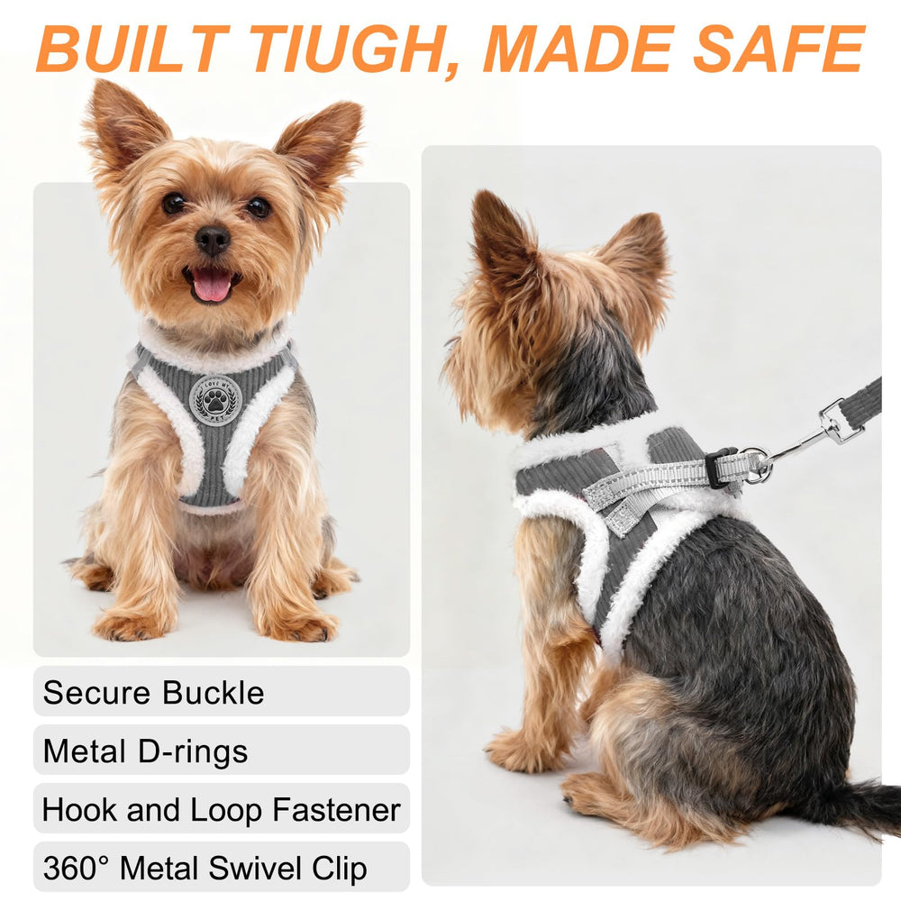 BEAUTYZOO no-pull harness with leash set shows easy-on design for step-in comfort.