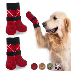 Beautyzoo non-slip dog socks grip bottom for safer indoor traction