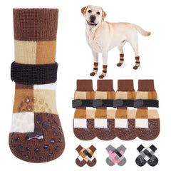 BEAUTYZOO Non Slip Dog Socks pack with grippers for reliable traction on slick surfaces.