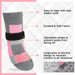 BEAUTYZOO non-slip dog socks with twist-proof grip stay in place.