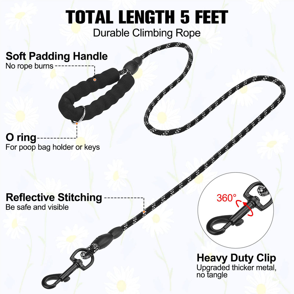Beautyzoo nylon leash with padded handle reduces hand strain.