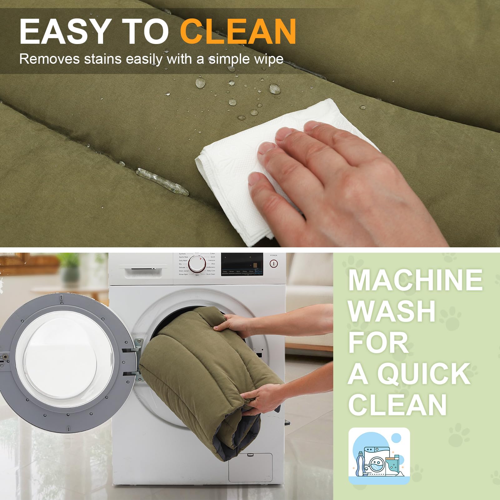 BEAUTYZOO outdoor dog bed machine washable for simple post-trip cleanup.